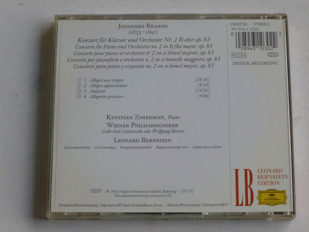 Brahms - Klavierkonzert no. 2 / Krystian Zimerman, Leonard Bernstein