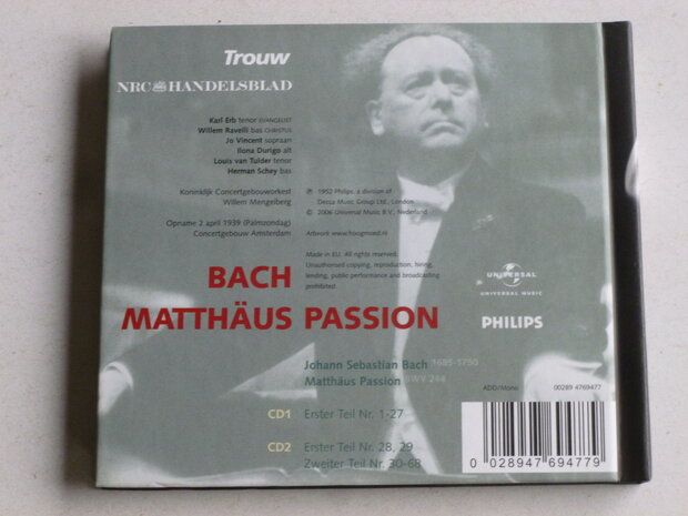 Bach - Matthäus Passion / Willem Mengelberg (2 CD)