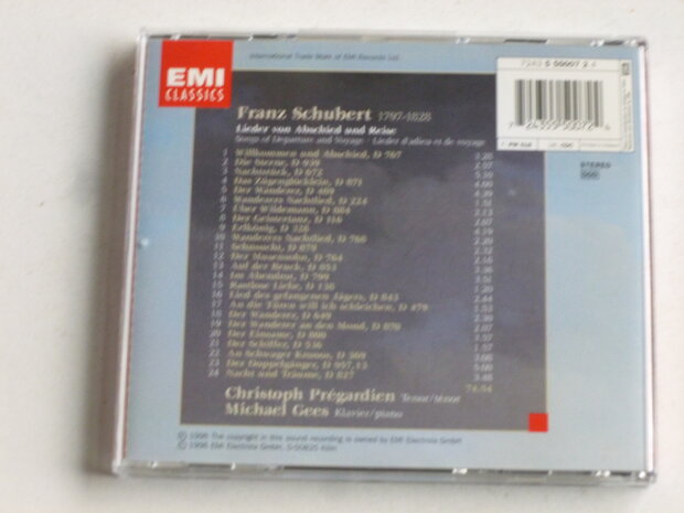 Schubert - Lieder von Abschied und Reise / Pregardien,  Michael Gees