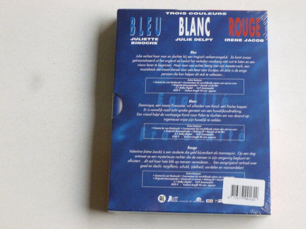 Trois Couleurs Blue, Blanc, Rouge - Krzysztof Kieslowski, Binoche (3 DVD) Nieuw