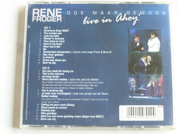 Rene Froger - Doe maar gewoon / Live in Ahoy (2 CD)