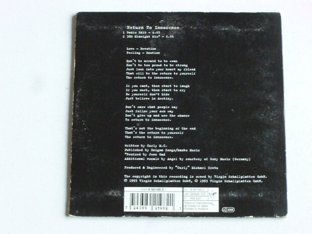 Enigma - Return To Innocence (CD Single)