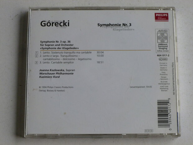 Gorecki - Symphonie nr. 3 / Koslowska, Kazimierz Kord