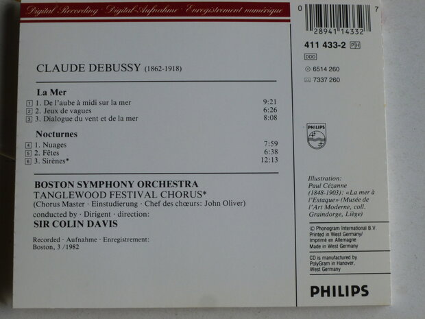 Debussy - La Mer, Trois Nocturnes / Sir Colin Davis