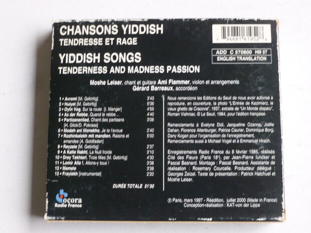 Yiddish Songs - Tenderness and Madness Passion / Moshe Leiser, Ami Flammer