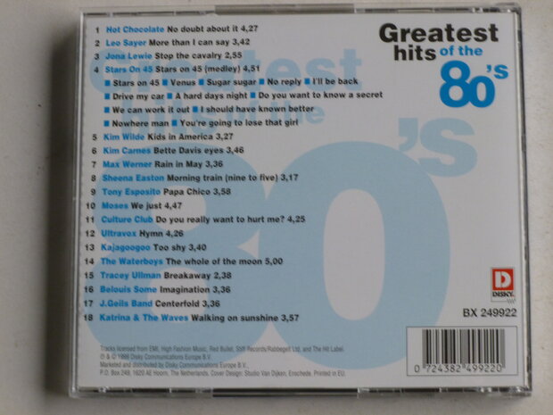 Greatest Hits of the 80's CD1