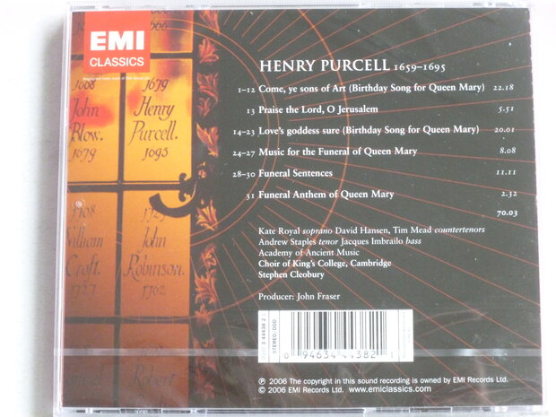 Purcell - Music for Queen Mary / King's College Stephen Cleobury (nieuw)
