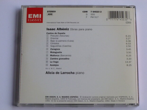 Albeniz - Obras para piano / Alicia de Larrocha