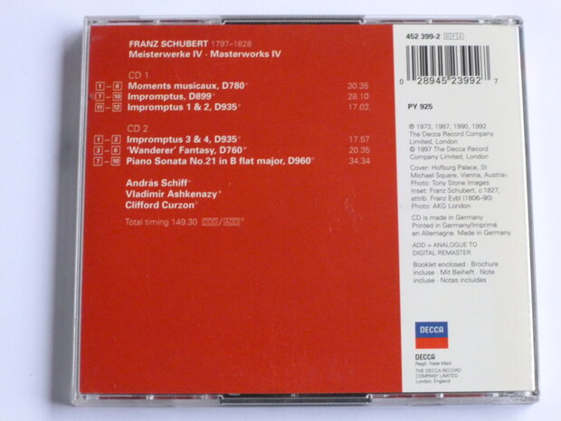 Schubert - Moments Musicaux / Schiff, Ashkenazy (2 CD)