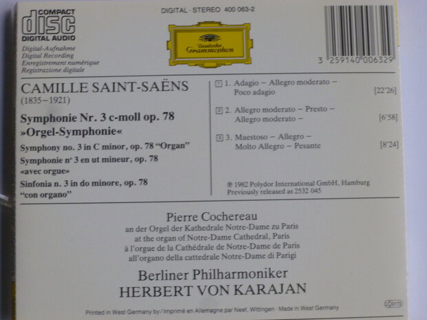 Saint Saens - Symphonie 3 / Herbert von Karajan