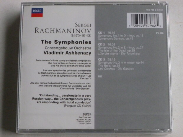 Rachmaninov - The Symphonies / Ashkenazy (3 CD) Nieuw