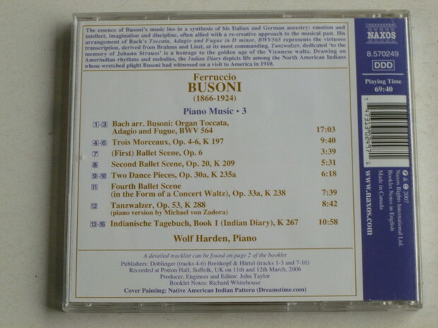 Busoni - Piano Music 3 / Wolf Harden