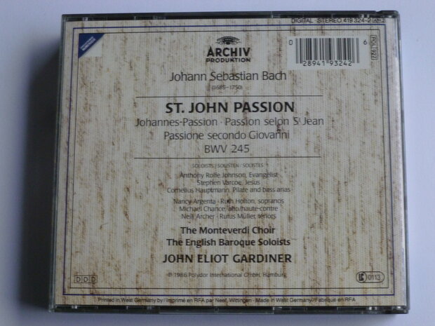 Bach - St. John Passion / John Eliot Gardiner (2 CD)