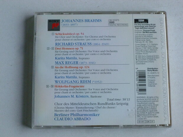Berliner Philh. Claudio Abbado - Brahms, Strauss, Reger, Rhim