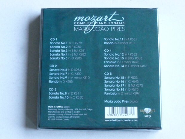Mozart - Complete Piano Sonatas / Maria Joao Pires (5 CD) Nieuw