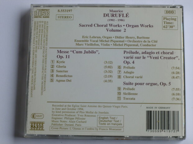 Durufle - Sacred Choral & Organ Works vol. 2 / Lebrun, Piquemal