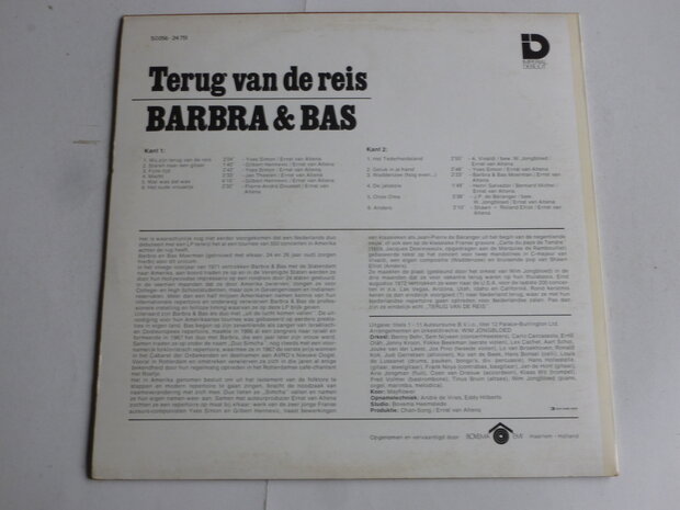 Barbara & Bas - Terug van de Reis (LP)