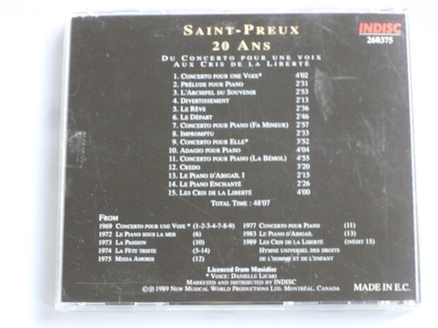 Saint-Preux - 20 Ans (Gold Disc)