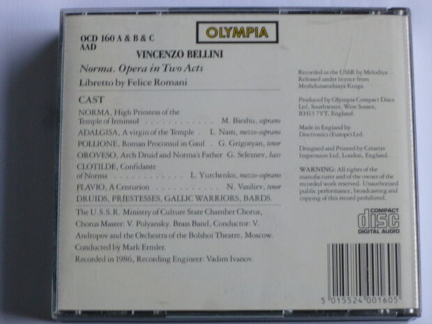 Bellini - Opera Norma / Bieshu, Seleznev, Mark Ermler (2 CD)