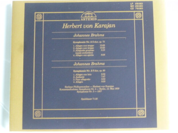 Herbert von Karajan - Johannes Brahms symph. 2,3 (Artemis)