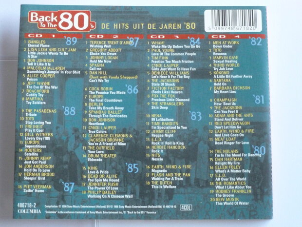 Back to the 80's - De Hits uit de jaren '80 (4 CD)