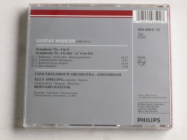 Mahler - Symphony 4 / Elly Ameling , Bernard Haitink
