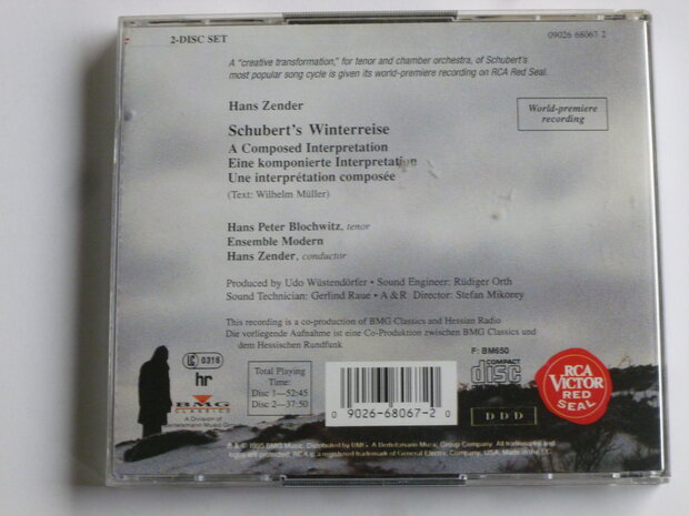 Hans Zender / Schubert&#x0027;s Winterreise - Blochwitz, Ensemble Modern (2 CD)