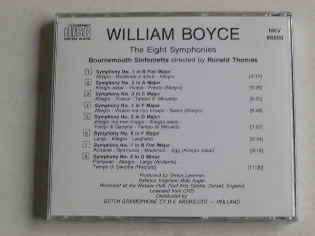 William Boyce - The Eight Symphonies / Ronald Thomas