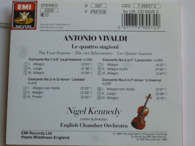 Vivaldi - The four seasons CD Nigel Kennedy