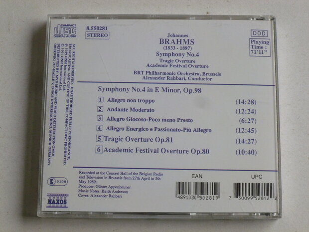 Brahms - Symphony 4 / Alexander Rahbari