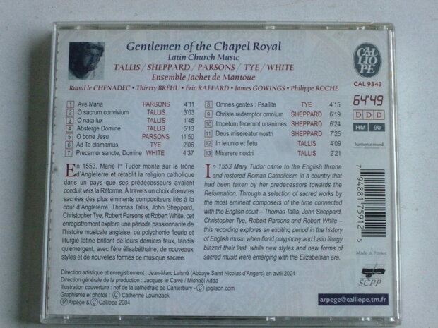 Tallis - Gentlemen of the Chapel Royal / Ensemble Jacket de Mantoue