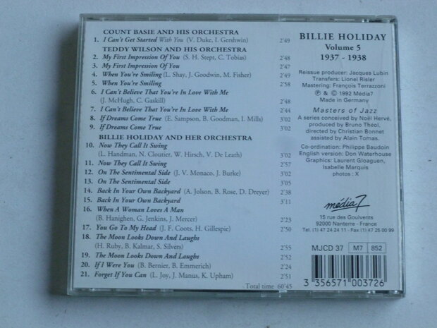 Billie Holiday - Volume 5 / 1937-1938