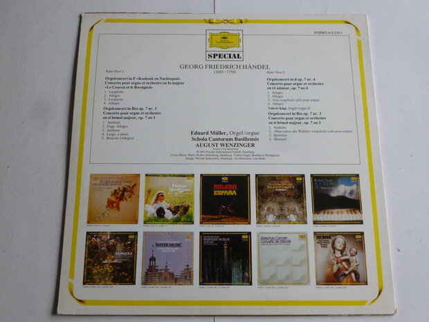 Handel - 4 Orgel Concerten / Eduard Müller, August Wenzinger (LP)