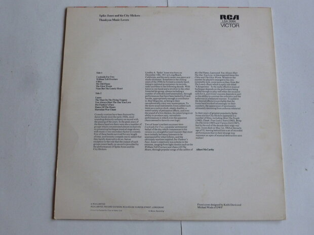 Spike Jones and his City Slickers - Thank you music lovers (LP)