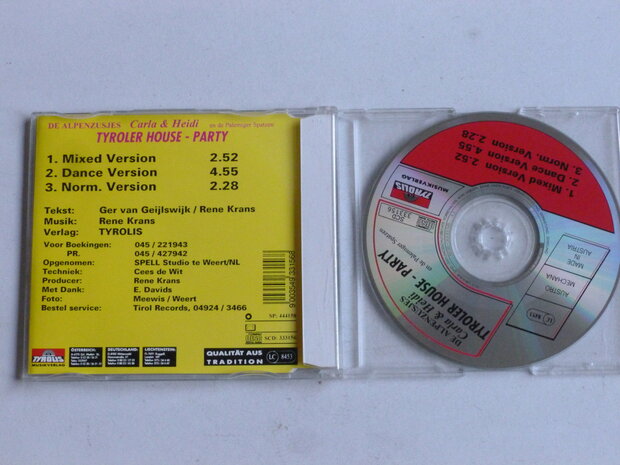 Carla & Heidi / Alpenzusjes - Tyroler House Party (CD Single)