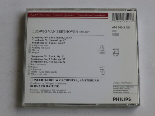 Beethoven - Symphony no.5 & 7 / Bernard Haitink