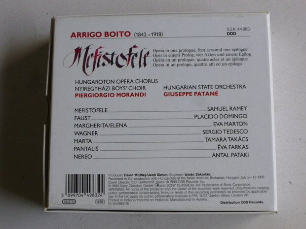 Arrigo Boito - Mefistofele / Samuel Ramey, Domingo, Patane (2 CD)