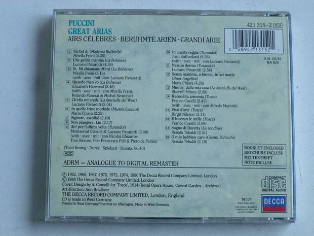Puccini - Great Arias ( opera gala decca)