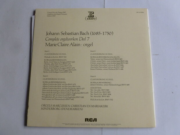 Bach - Marie Claire Alain / Complete Orgelwerken Deel 7 (2 LP)