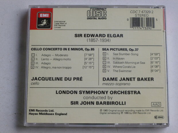 Elgar - Cello Concerto / Jacqueline du Pre , Barbirolli
