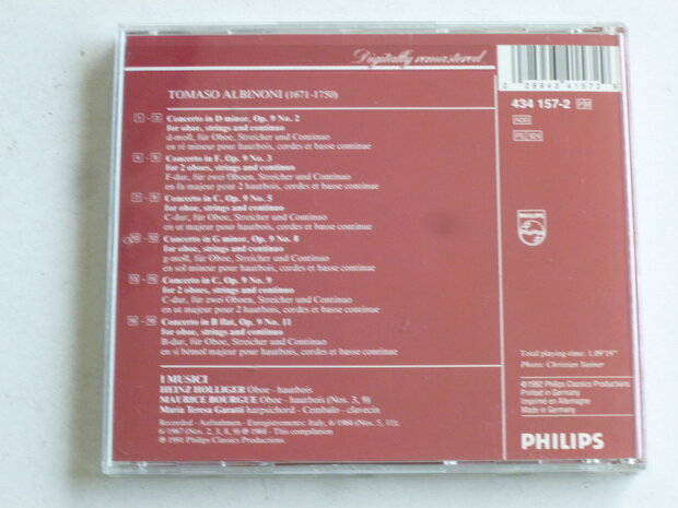 Albinoni - 6 Oboe Concertos / Heinz Holliger