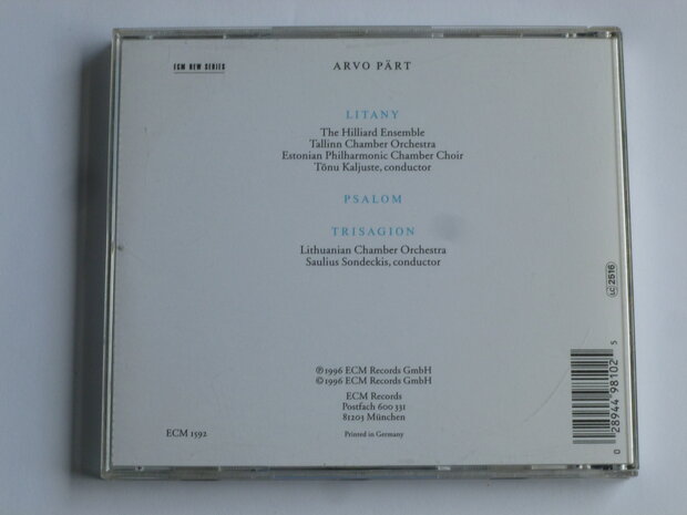 Arvo Pärt - Litany (ECM)
