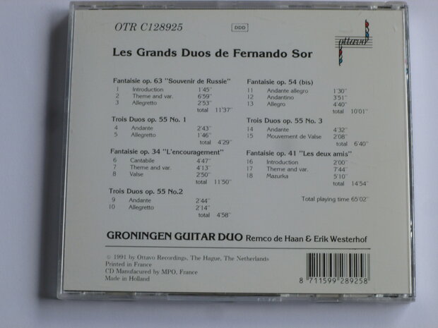 Groningen Guitar Duo - Les grands duos de Fernando Sor