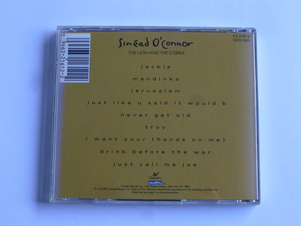 Sinead O' Connor - The Lion and the Cobra (USA)