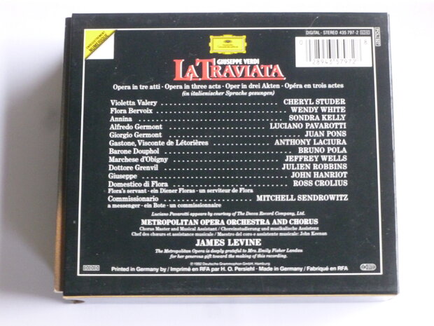 Verdi - La Traviata / Cheryl Studer, Pavarotti, James Levine (2 CD)