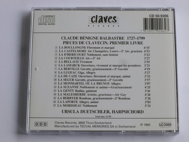 Claude Benigne Balbastre - Ursula Duetschler