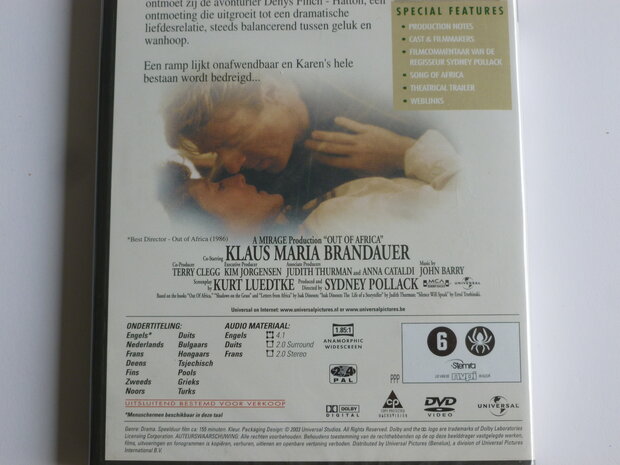 Out of Africa - Robert Redford, Meryl Streep, Sydney Pollack (DVD) nieuw