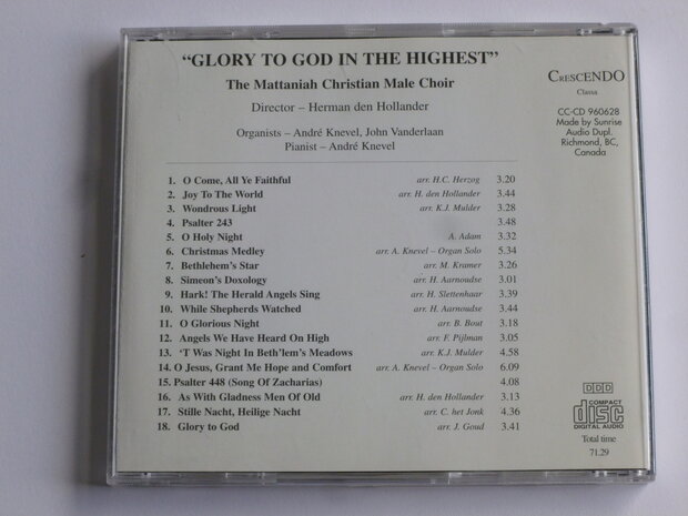 Glory to God in the Highest - The Mattaniah Christian Male Choir