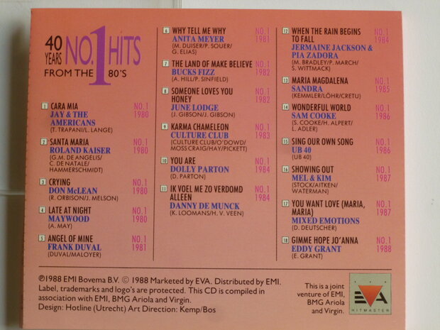 40 Years no. 1 Hits from the 80's 