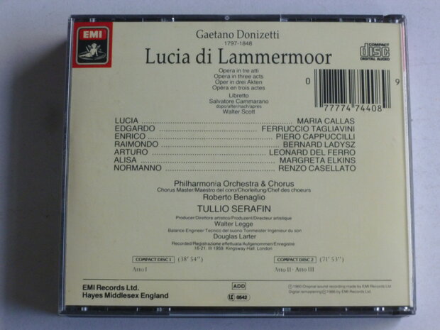 Donizetti - Lucia di Lammermoor / Maria Callas, Tagliavini, Serafin (2 CD)
